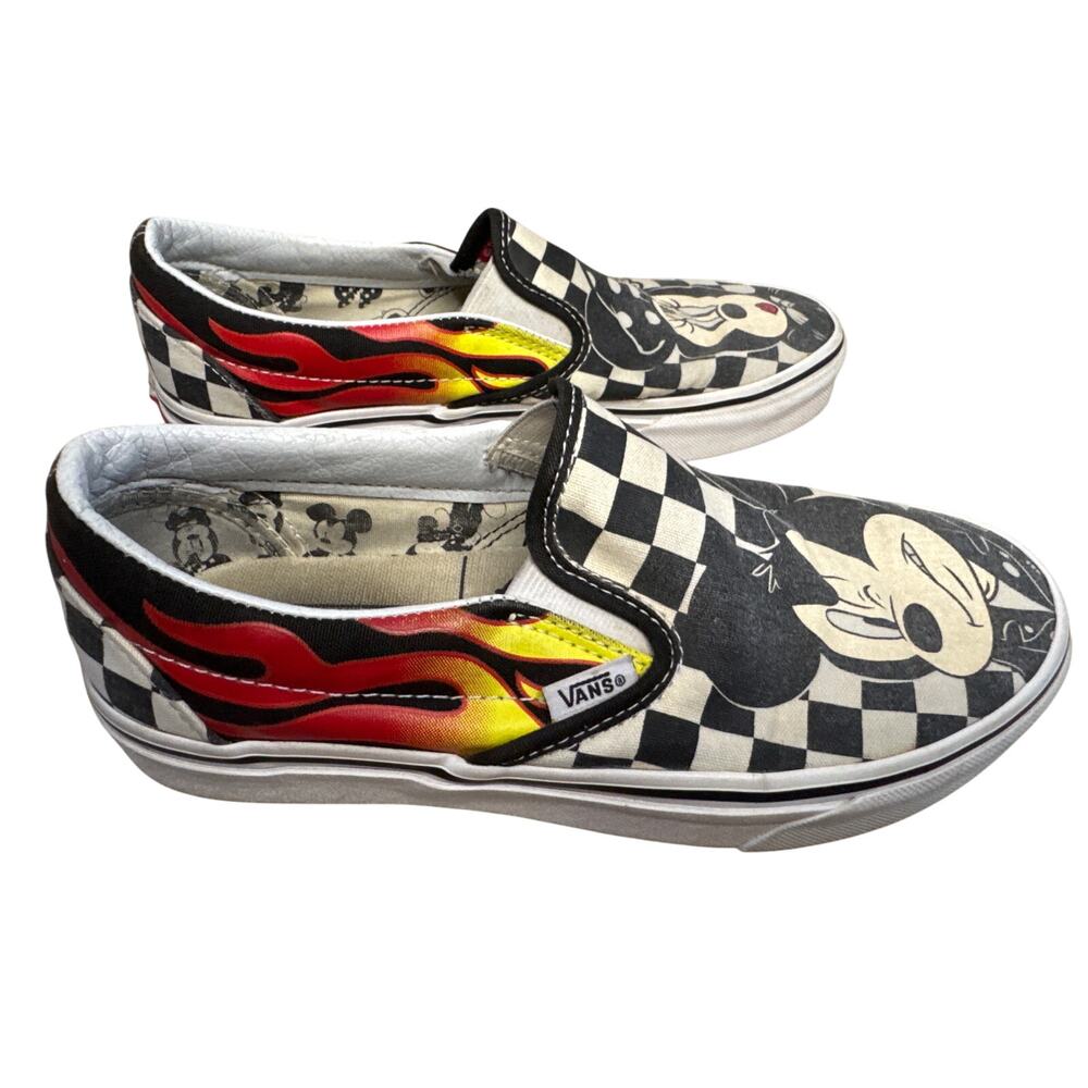 Vans x Disney Mickey & Minnie Check/Flames Women's size 6.5/Men's size 5 - Picture 2 of 6